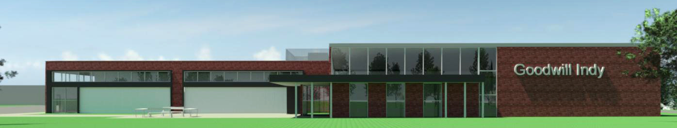 Rendering of new facility for Goodwill and Cook Medical development at 38th and Sheridan