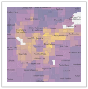 Marion County Neighborhood Coronavirus Risk Level Map